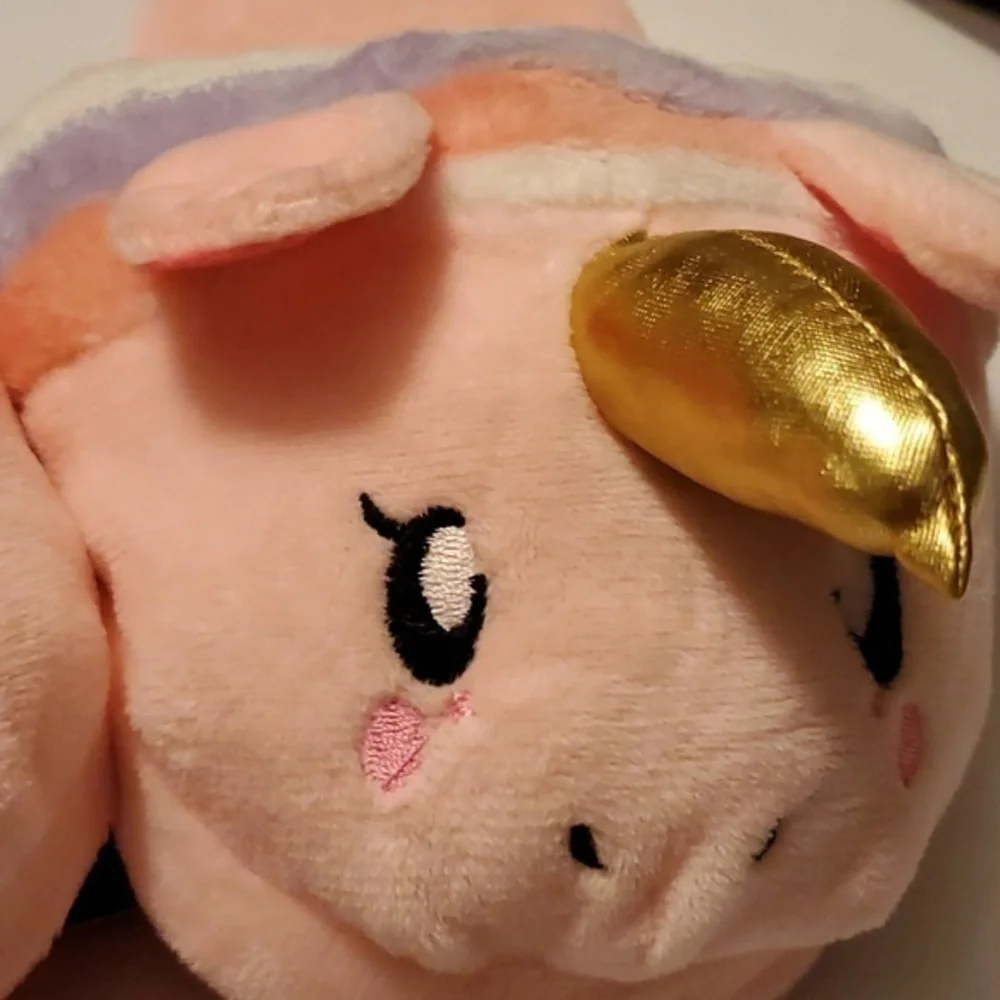 Kids Plush Unicorn Slide On Cushy‎ Slippers Size 5-6